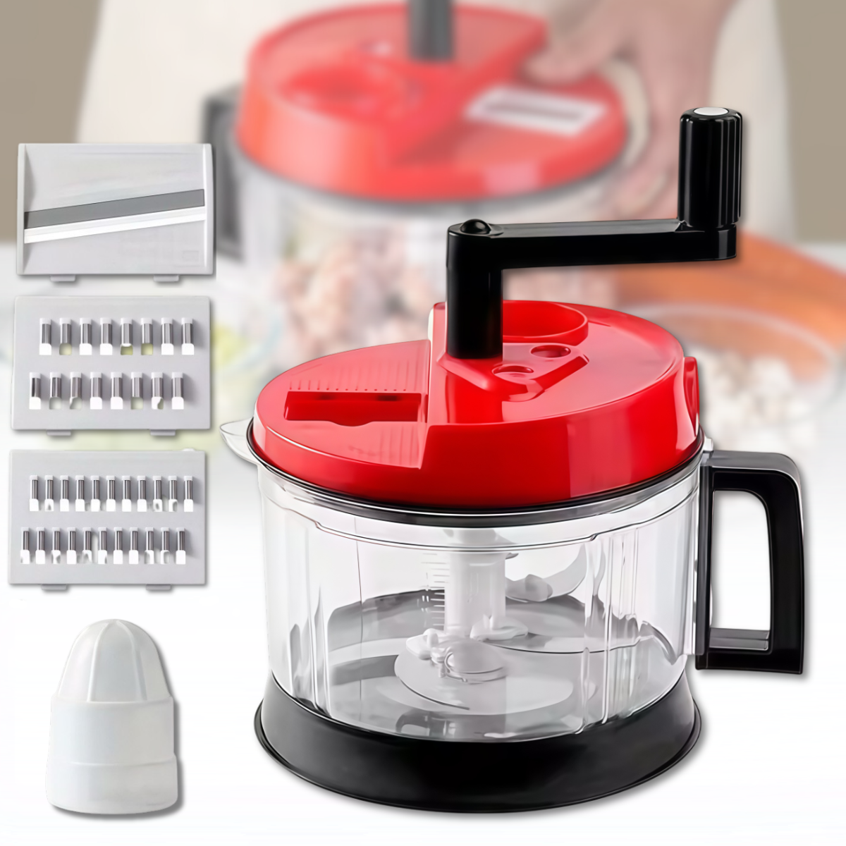 Кухонний подрібнювач 3 л з ручним механізмом та 5 лезами BIG MAC, фото 1