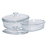 Форми для запікання набір 2 шт скляні з кришками овальні HP-34-27, фото 3