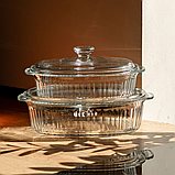 Форми для запікання набір 2 шт скляні з кришками овальні HP-34-27, фото 6