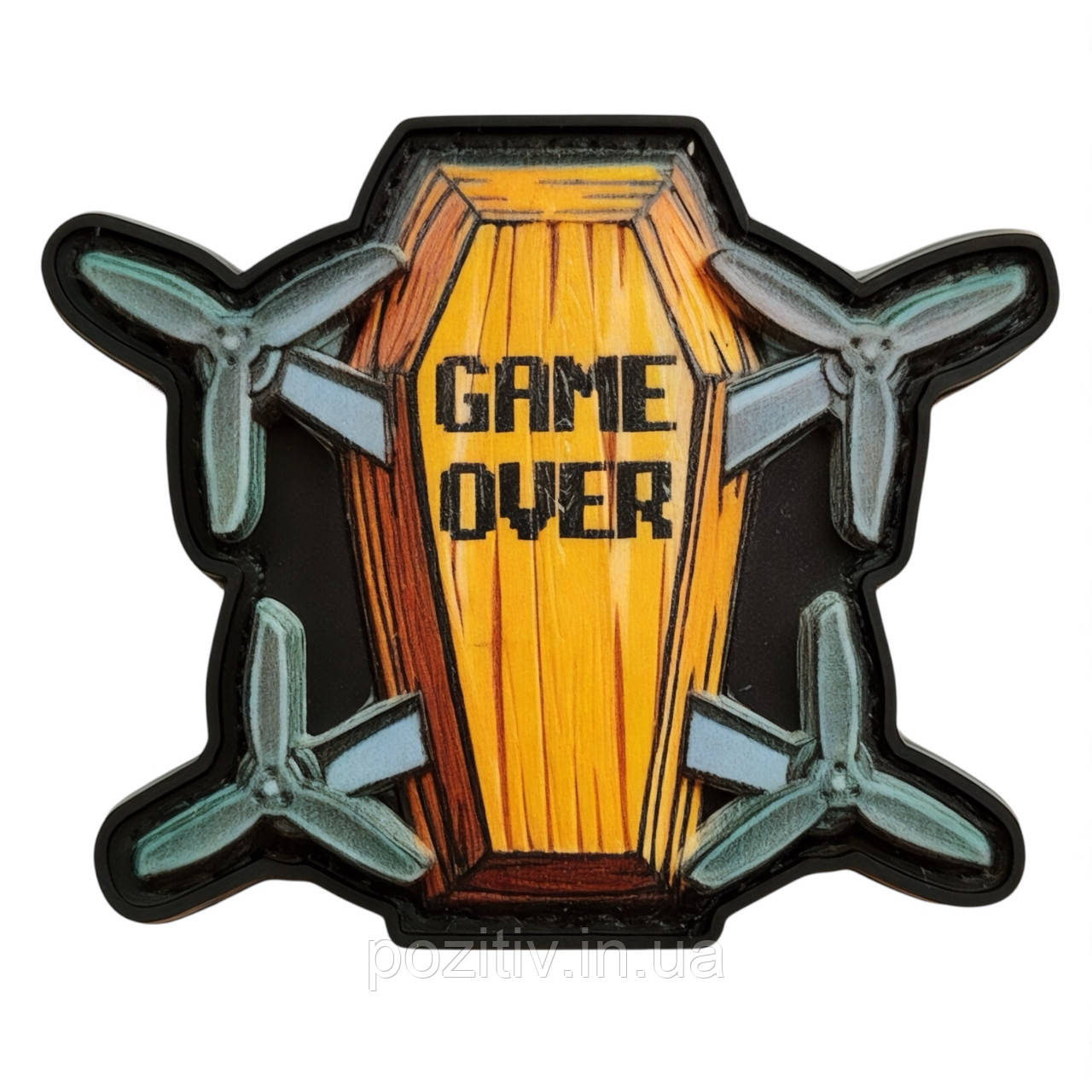 ПВХ патч "Game Over" дрон + con на липучці, фото 1