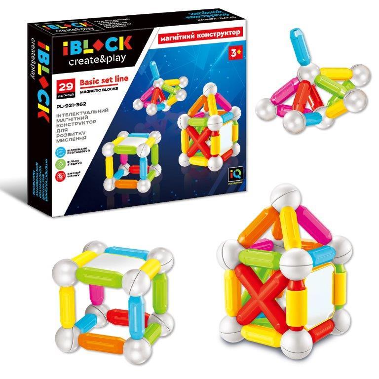Конструктор магніт. IBLOCK 29дет., кор. /24-2/, фото 1