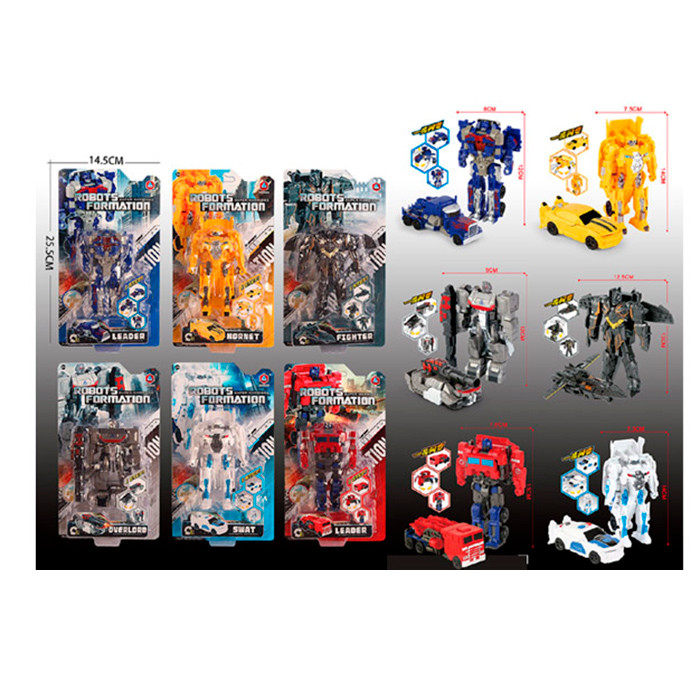 Трансформер TF, робот 12см+транспорт, 6 видів, на листі, 14,5-25,5-5,5см /90/, фото 1