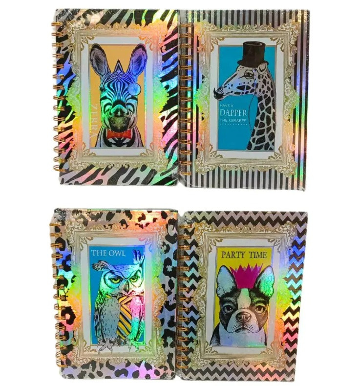 Зошит А5 на спіралі, обкладинка лазерна 80арк. 80гр. Тварини, фото 1