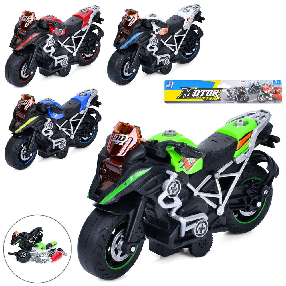 Конструктор мотоцикл 22см, інерція, викрутка, 4 кольори, у п/е 26-20-8см /96/, фото 1
