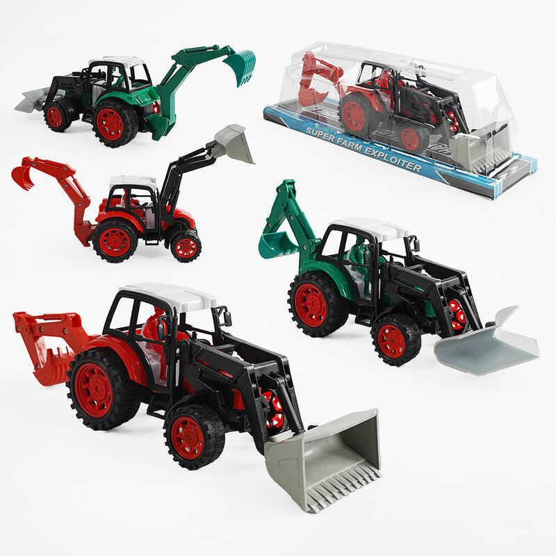 Трактор 2 види, інерція, знімна насадка, 2 ковші, у слюді /72-2/, фото 1