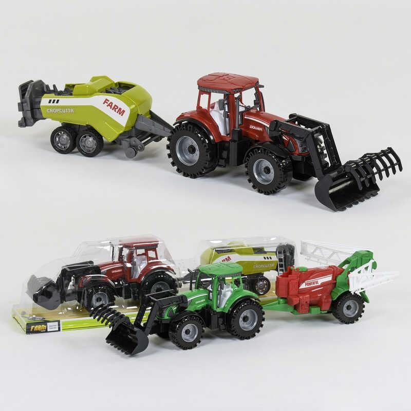 Трактор з причепом інерція, 2 види, в слюді /36-2/, фото 1