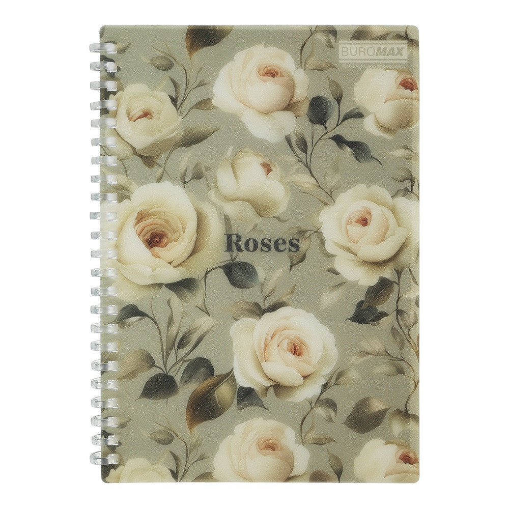 Зошит для записів ARABESKI, А5, 80 арк., клітинка, пластикова обкладинка, світло-сірий, фото 1