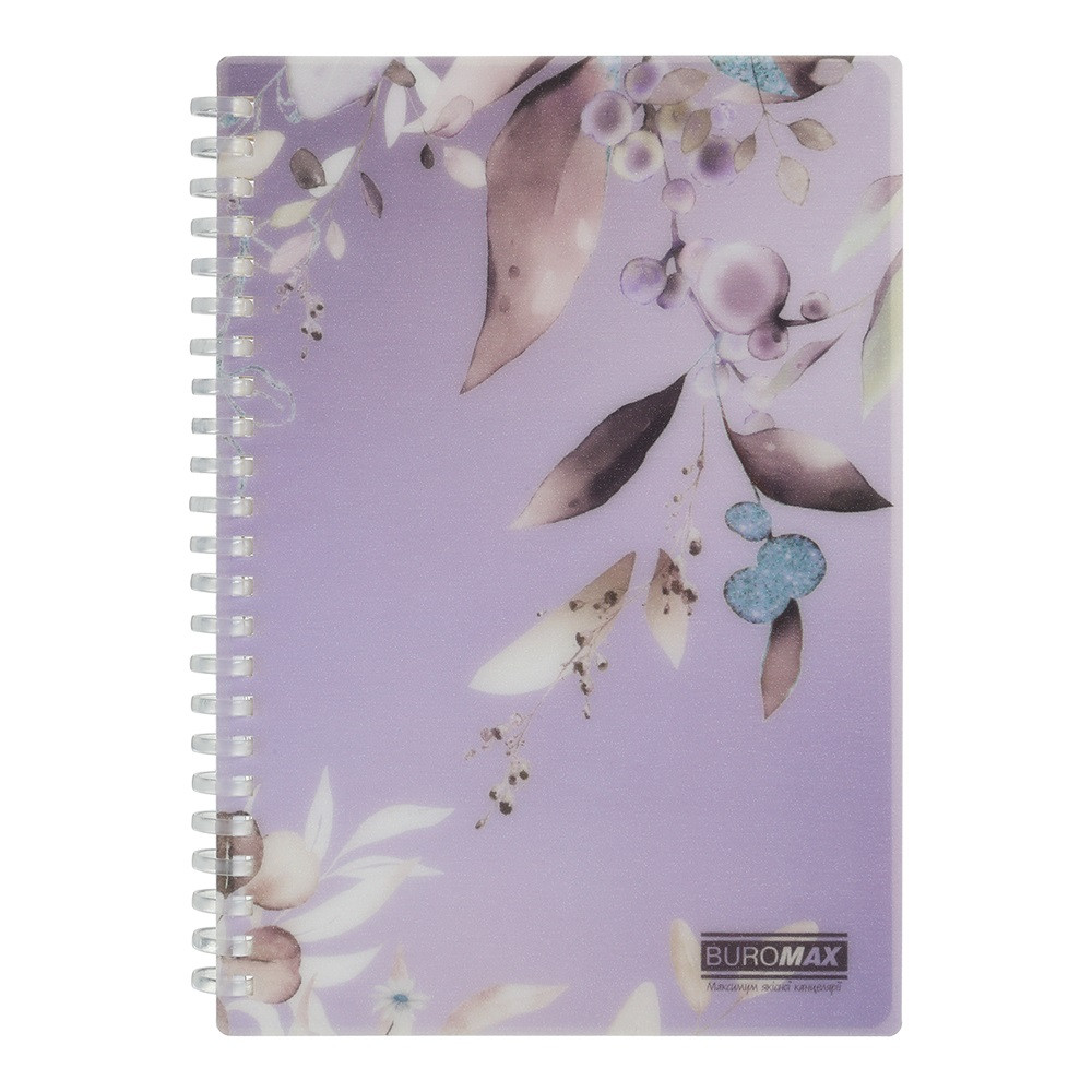 Зошит для записів ARABESKI, А5, 80 арк., клітинка, пластикова обкладинка, сливовий, фото 1