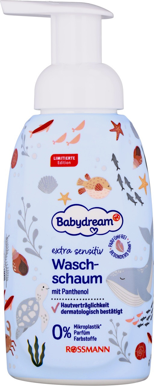 Пінка babydream extra sensitiv waschschaum для вмивання обличчя та тіла, 250 мл, фото 1