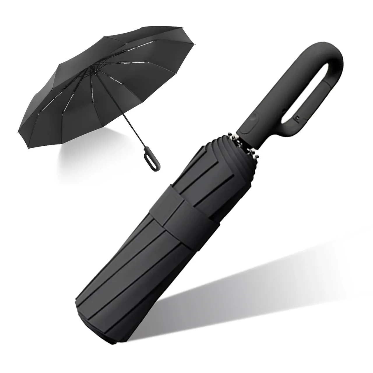 Сучасна автоматична парасоля з ергономічною кільцевою ручкою, фото 1
