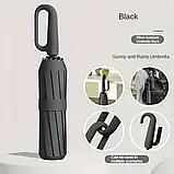 Міцна парасоля автоматична з антивітровими спицями і ручкою-кільцем, фото 6