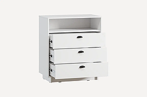 Комод для дому з 3 шухлядами та полицею K-0001 Moreli Білий, фото 2