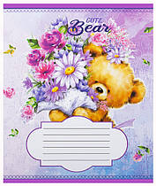 Зошит шкільний Leader Ведмедик А5 коса лінія з додатковою