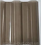 Полікарбонат профільований, для навісу, тераси, монолітний ( 0.8мм ) колір бронза 104Х600см TOPLIGHT 76/18 (Италия), фото 3