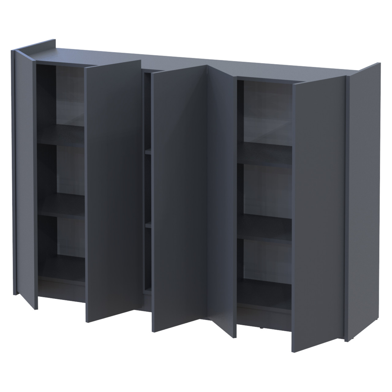 Тумба для взуття Кассель Графіт 5 ДСП 159х37х110 Тумба для взуття в передпокій. Полиці для взуття, фото 1