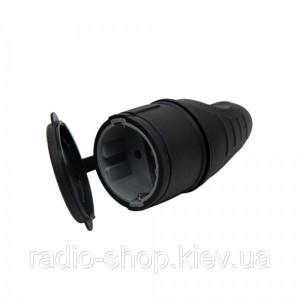 Гніздо-розетка 16А/250V із заземленням із каучуку VIROK (09V019), фото 1