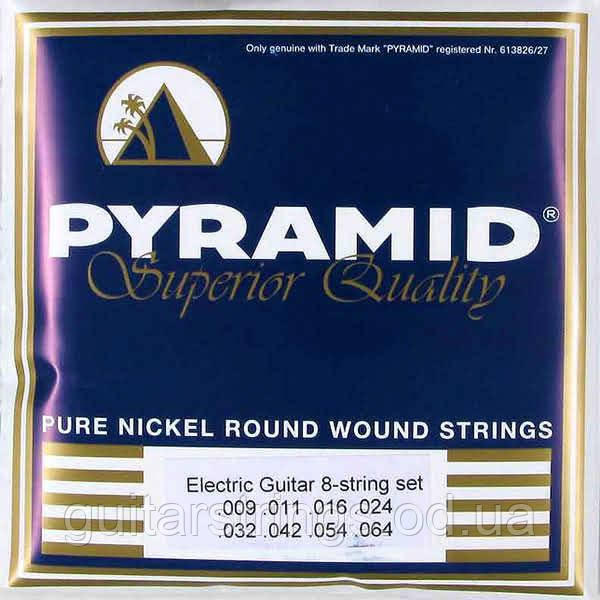 Струны Pyramid R408 100 Pure Nickel Superior Quality Round Core 8-String 9-64, фото 1
