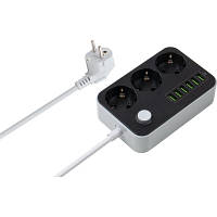 Популярний! Мережевий фільтр живлення ColorWay CW-CHЕ36B, 3 розетки/6USB Black 1.8M (CW-CHE36B) - Краща якість тільки на