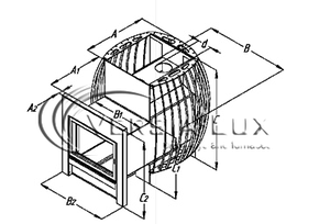 Піч із сіткою СКЕЛЯ-20 для лазні з виносом, фото 2