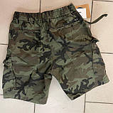 Шорти чоловічі мілітарі накладні кишені бавовна 34 хакі, фото 7