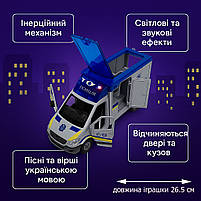 Машинка поліції 26,5 см ТК-73429 — звук, пісні українською, інерція, фото 10