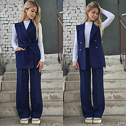 Стильний костюм-двійка для дівчаток-підлітків — жилет і брюки палаццо, розміри на рости 128 - 160