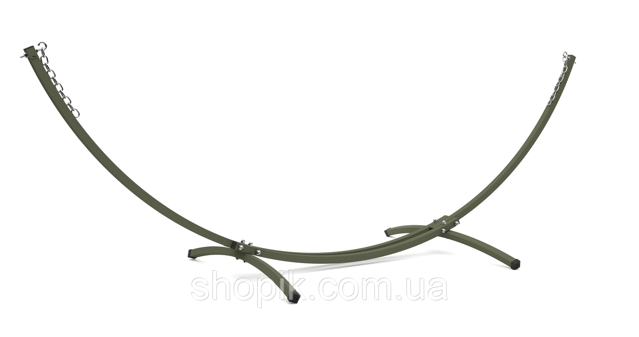 Сталевий каркас для садового двомісного гамака із металевого профілю WCG металева стійка Оливковий, фото 1