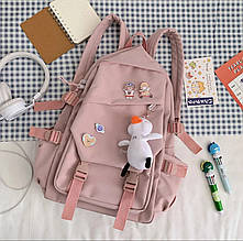 Жіночий повсякденний рюкзак, шкільний рюкзак 1338 Pink