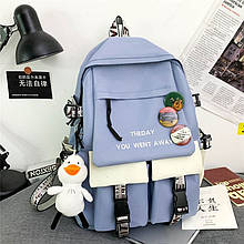 Жіночий повсякденний рюкзак, шкільний рюкзак 1339 Black white