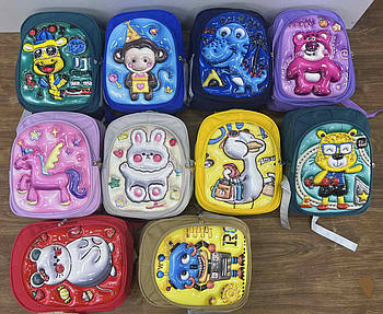 Рюкзак яскравий дошкільний дитячий на блискавці з кишенею 30*26 см в різних варіантах Karman