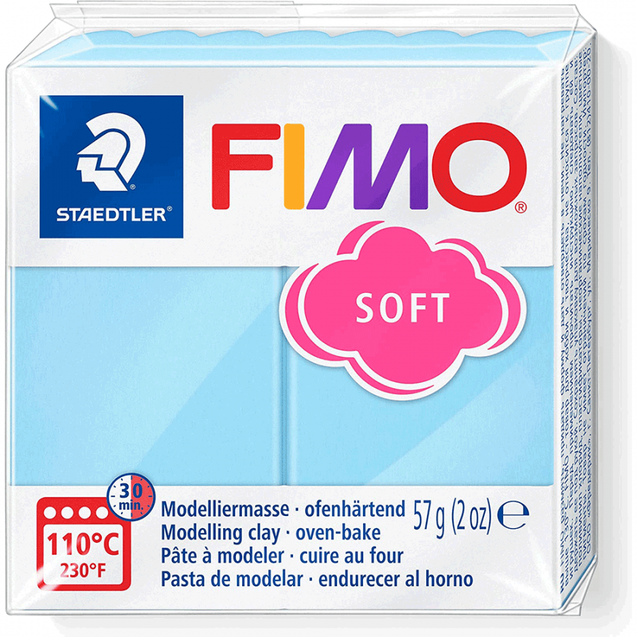 Пластика Soft, Аквамаринова пастельна, 57г, Fimo, фото 1