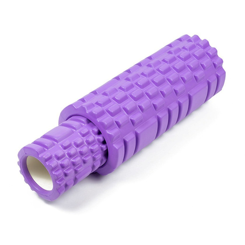 Масажний ролик EasyFit EF-7737s-1, EVA-піна, фіолетовий, 33×14 см - для йоги, фітнесу, реабілітації, фото 1