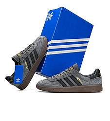Чоловічі жіночі кросівки Adidas Handball Spezial Grey Адідас Спеціал Спешл сірі замшеві кеди