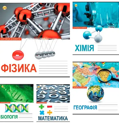 Набір зошитів ПРЕДМЕТКА 24 арк. 10 шт, клітинка+лінія "Тетрада", фото 2