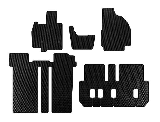 Килимки EVA 3 ряди 6-ти місний Чорний для Toyota Previa 2006-2019 рр, фото 1