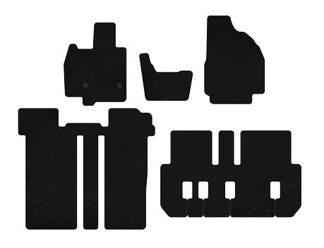 Килимки текстильні Premium 3 ряди 6-ти місний Чорний для Toyota Previa 2006-2019 рр, фото 1