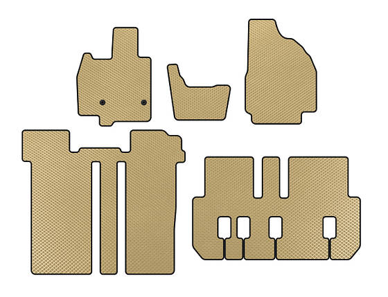 Килимки EVA 3 ряди 6-ти місний Бежевий для Toyota Previa 2006-2019 рр, фото 1