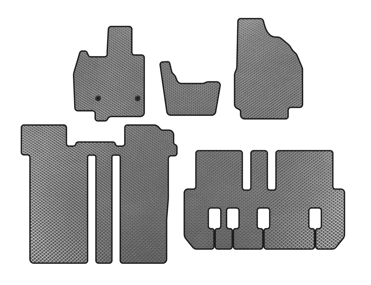 Килимки EVA  3 ряди  6-ти місний  Сірий  для Toyota Previa 2006-2019 рр