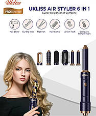 Фен-щітка 6 в 1 для укладання волосся Ukliss DE-622-BLUE-03, Amazon, Німеччина, фото 4