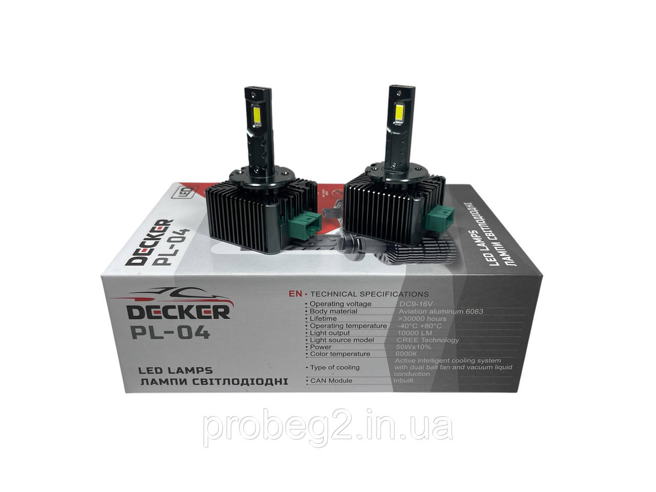 Led лампи d1s Decker PL-04 6000 k 50 w 10000 lm 9-16 v 2 шт