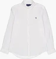 Urbanshop com ua Сорочка чоловіча Polo Ralph Lauren Piece Dye Linen-Slbdppcs White 710829443002 РОЗМІРИ