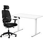 Комплект Mealux PowerDesk Lite Black + Leo Air Plus Black (арт. EVO-201 Lite W/W +Y 546 KB)