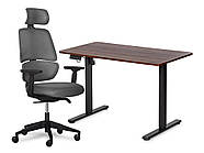 Комплект Mealux PowerDesk Lite Walnut+ Leo Air Plus Grey (арт. EVO-201 Lite Walnut /B +Y 546 KBG)