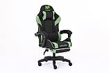 Крісло комп'ютерне із тканини + 2 подушки + підніжка Infini Core ЧОРНО-ЗЕЛЕНЕ, фото 3