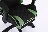 Крісло комп'ютерне із тканини + 2 подушки + підніжка Infini Core ЧОРНО-ЗЕЛЕНЕ, фото 8