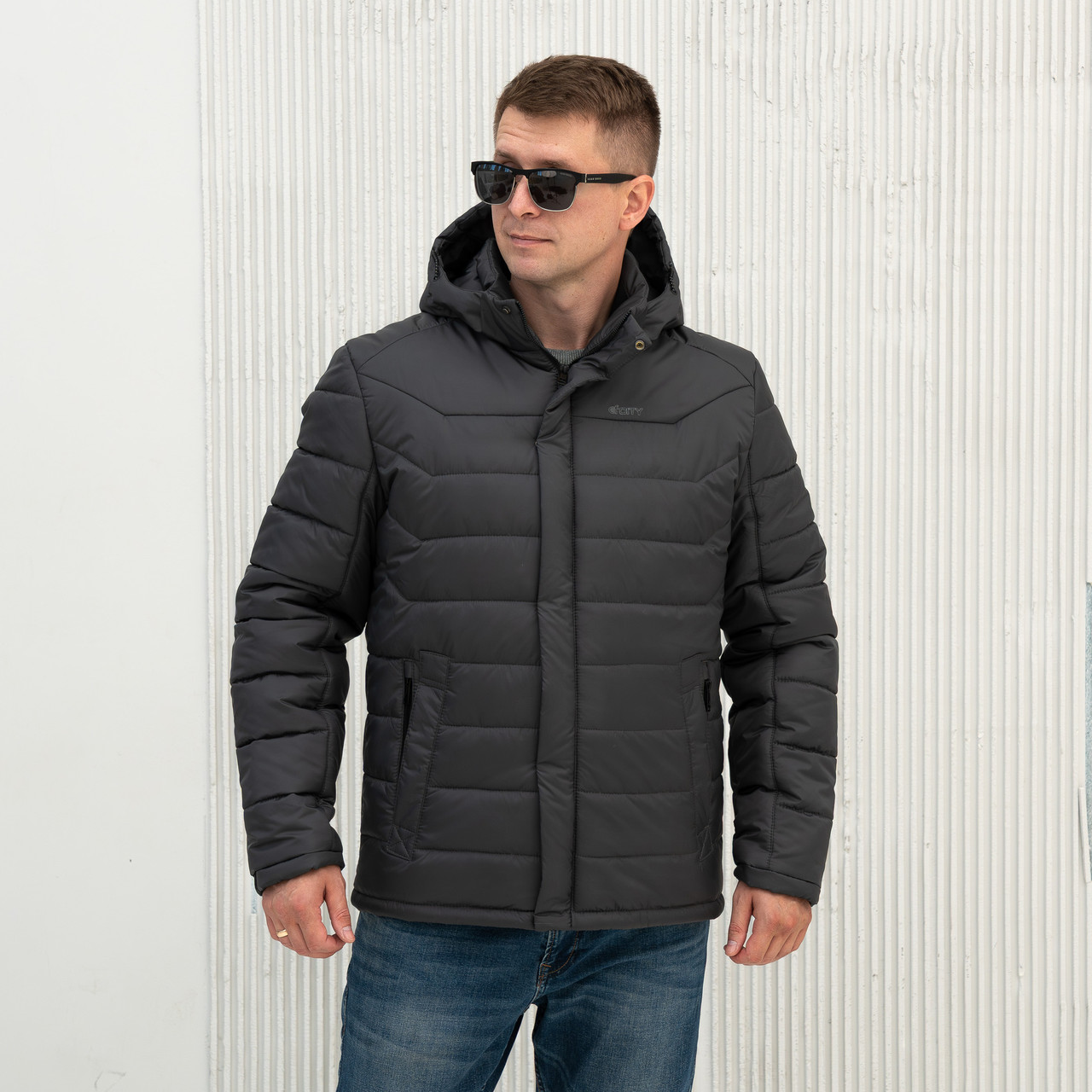 Чоловічі куртки осінні від виробника 50-64 графіт, фото 1