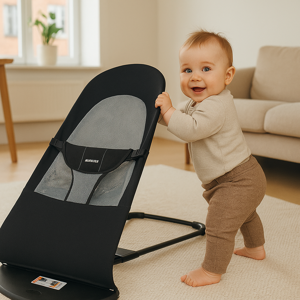 Дитячий шезлонг гойдалка до 11 кг Крісло-гойдалка від 6 до 12 місяців колисковий центр дитяча гойдалка, фото 1