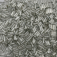 Бісер чеський Preciosa Стеклярус блискучий 12001 / 18258 розмір 3" (7 мм) Блідо-зелений 5 грам