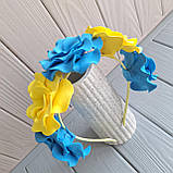 Обруч (венок) с желто-голубыми цветами 5 шт, фото 4