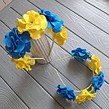 Обруч (венок) с желто-голубыми цветами 5 шт, фото 3